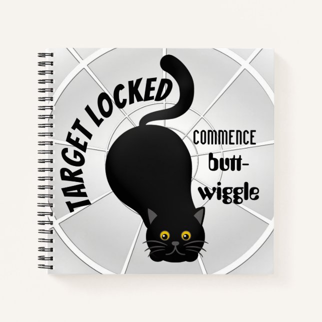 Funny Cat Ready to Pounce Notebook (Front)