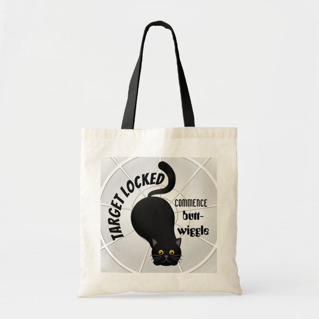 Funny Cat Ready to Pounce Tote Bag (Front)