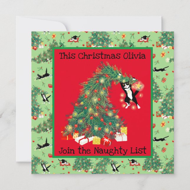 Funny Cat Regret Nothing Custom Flat Greeting Card (Front)