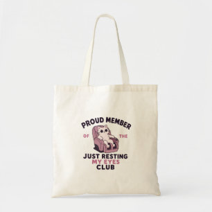 Funny Cat Resting Eyes Massage Chair Tote Bag