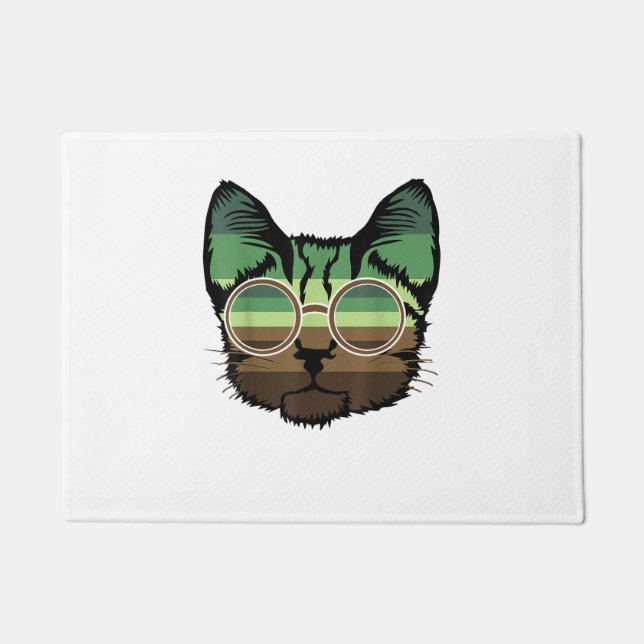 Funny Cat retro  Doormat (Front)
