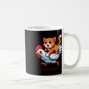Funny Cat Riding Chicken Cat On A Chicken Lover Cu Coffee Mug