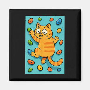 Funny Cat Rock Climber Bouldering Wall Climbing Me Magnet