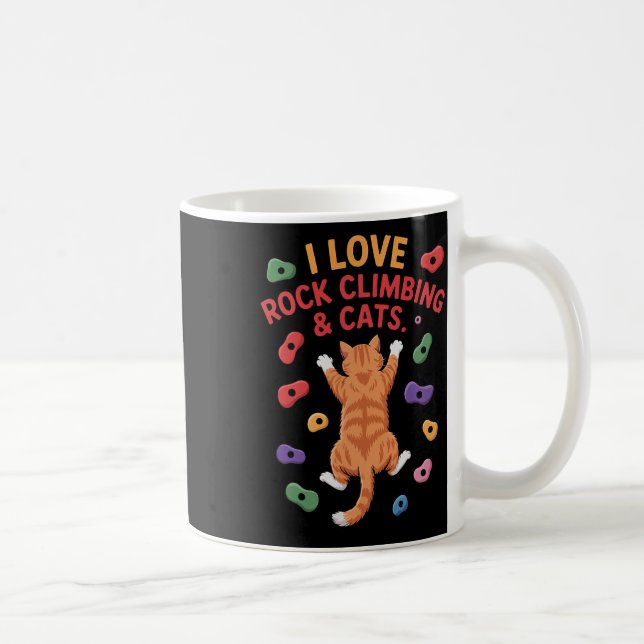 Funny Cat Rock Climber Indoor Wall Hold Adventure  Coffee Mug (Right)