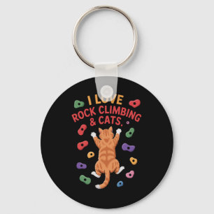 Funny Cat Rock Climber Indoor Wall Hold Adventure Key Ring