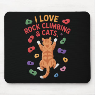Funny Cat Rock Climber Indoor Wall Hold Adventure Mouse Pad