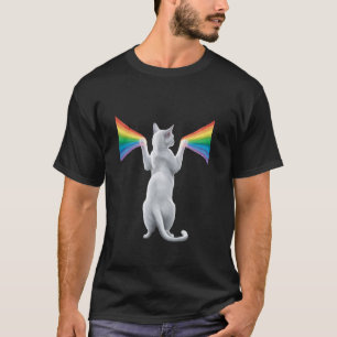 Funny Cat Rock Music For Men Kids Women Prism Rain T-Shirt