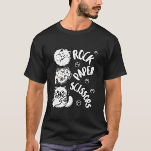 Funny Cat Rock Paper Scissors Game Cute Cat Women  T-Shirt