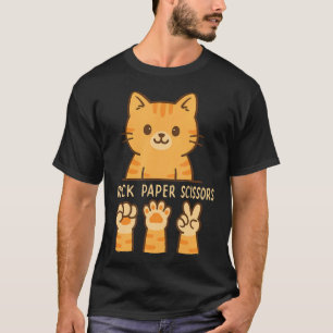 Funny Cat Rock Paper Scissors Game T-Shirt