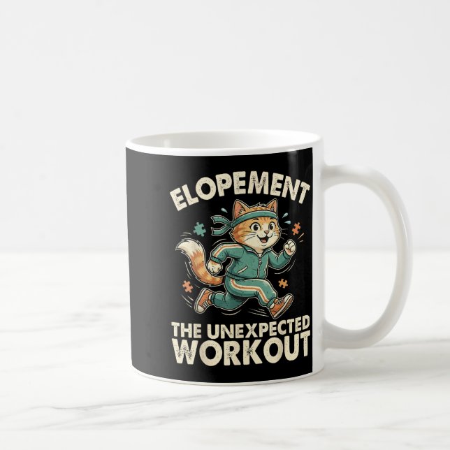 Funny Cat Running Meme Elopement the Unexpected Coffee Mug (Right)