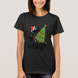 Funny Cat Santa Claus Christmas Tree Pyjamas Xmas  T-Shirt