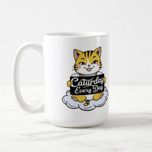 Funny Cat Saying Caturday Every Day Coffee Mug