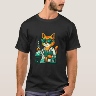 Funny Cat Scientist Chemistry Lab Humour T-Shirt