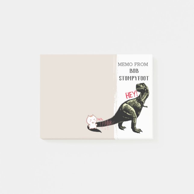 Funny cat scratch yelling T-rex dinosaur Post-it Notes (Front)