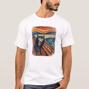 funny CAT Scream by Edvard Expressionism T-Shirt
