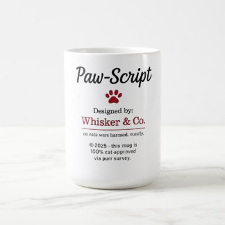 Funny cat script Mug