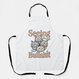 Funny Cat Seeing Through Your Vintage Des Apron