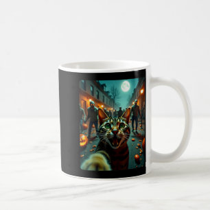 Funny Cat Selfie Halloween Zombies Humor Coffee Mug