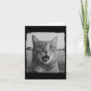 Funny Cat Selfie Meme Graphic For Men Women Kids Card