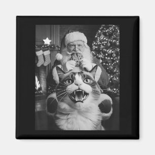 Funny Cat Selfie Santa Christmas Men Women Kids Ca Magnet