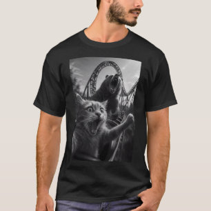 Funny Cat Selfie Top With Bear Roller Coaster