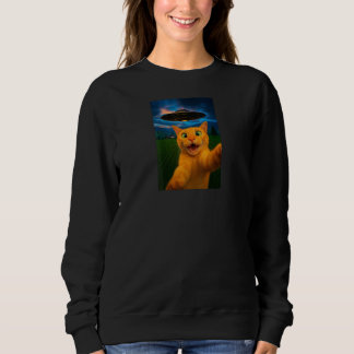 Funny Cat Selfie UFO Graphic Shirt Men Women Teens