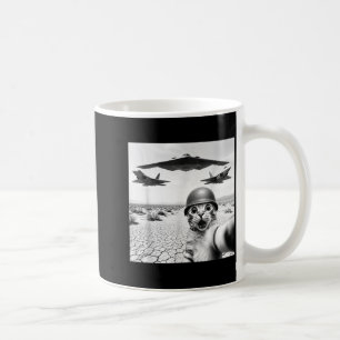 Funny Cat Selfie with American Fighters Jets 4th Coffee Mug
