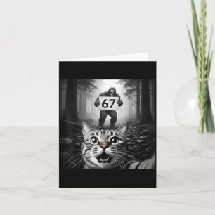 Funny Cat Selfie With Bigfoot 67 Six Seven Meme Me Card