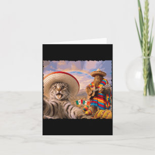 Funny Cat Selfie with Bigfoot Sombrero Cinco De Card