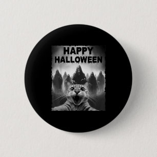 Funny Cat Selfie With Ghosts Halloween Costume Day 6 Cm Round Badge
