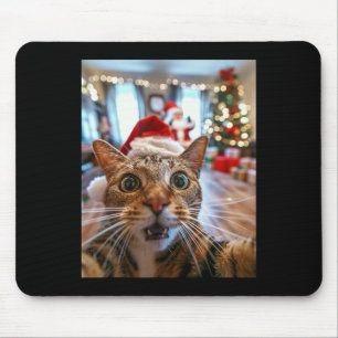 Funny Cat Selfie With Santa Christmas 13  Mouse Pad