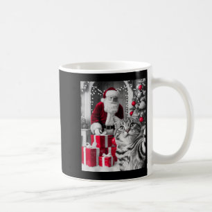 Funny Cat Selfie With Santa Claus Christmas Meme  Coffee Mug