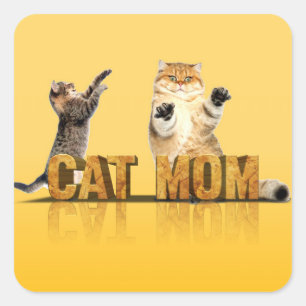 Funny cat shirt cat mum gift cat mummy square sticker