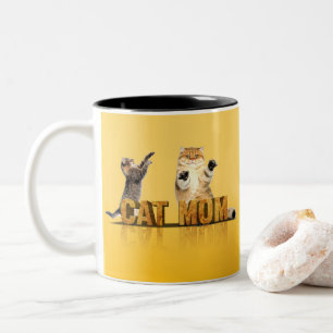 Funny cat shirt cat mum gift cat mummy Two-Tone coffee mug