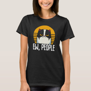 Funny Cat Shirt Retro Ew People Meowy Kitty Cats L