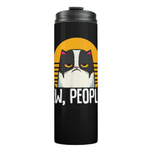 Funny Cat Shirt Retro Ew People Meowy Kitty Cats L Thermal Tumbler