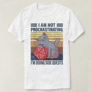 Funny Cat Side Quest RPG Design T-Shirt