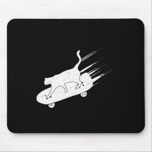 Funny Cat Skateboarding Cat Lover Skater Shirt Mouse Pad