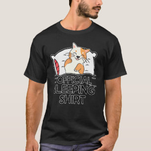 Funny Cat Sleeping Pyjamas Cute Napping Cat Paj T-Shirt
