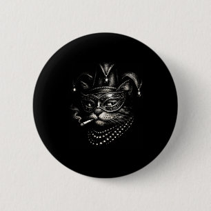Funny Cat Smoking Cigarette Funny Mardi 6 Cm Round Badge
