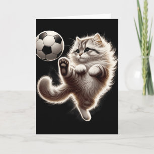 Funny Cat Soccer Ll Cat Playing Soccer Meme Sport Card