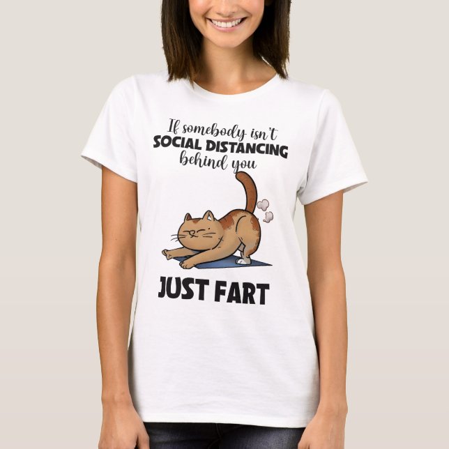 Funny Cat Social Distancing Saying T-Shirt (Front)