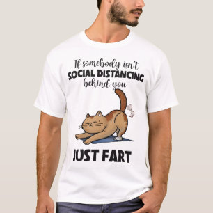 Funny Cat Social Distancing Saying T-Shirt