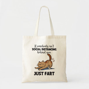 Funny Cat Social Distancing Saying Tote Bag