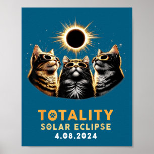 Funny Cat Solar Eclipse Glasses Poster