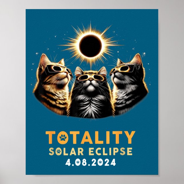 Funny Cat Solar Eclipse Glasses Poster (Front)