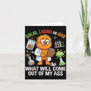 Funny Cat Solid Liquid Or Gas Physics Science Card