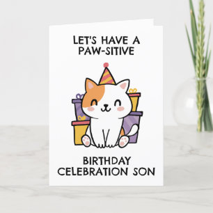 funny cat son birthday cards