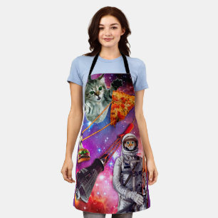 Funny Cat Space Pizza Hamburger Food  Apron