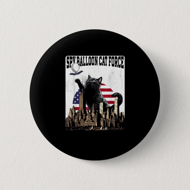 Funny Cat Spy Balloon 6 Cm Round Badge (Front)